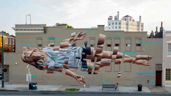 Kendine has tekniği olan James Bullough'tan 30 duvar resmi