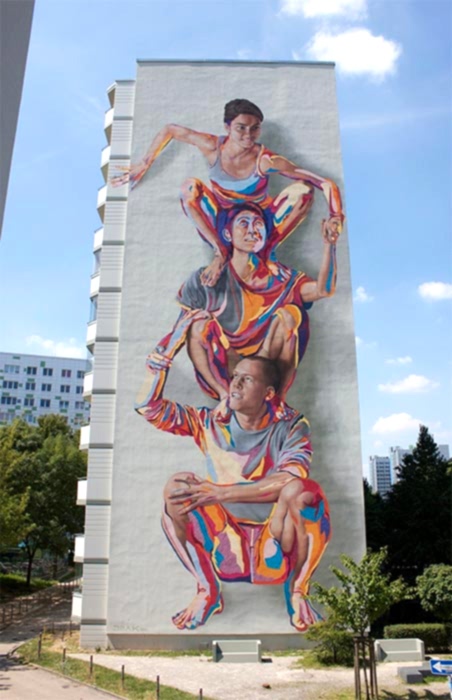 Kendine has tekniği olan James Bullough'tan 30 duvar resmi