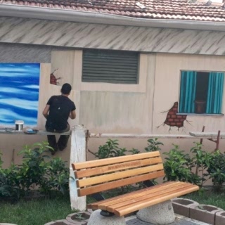 Park / Bahçe / Yaşam Alanı Duvar Resmi Boyama Örnek
