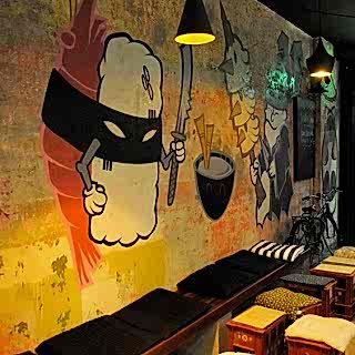 Restaurant / Cafe Duvar Resmi Boyama Örnek